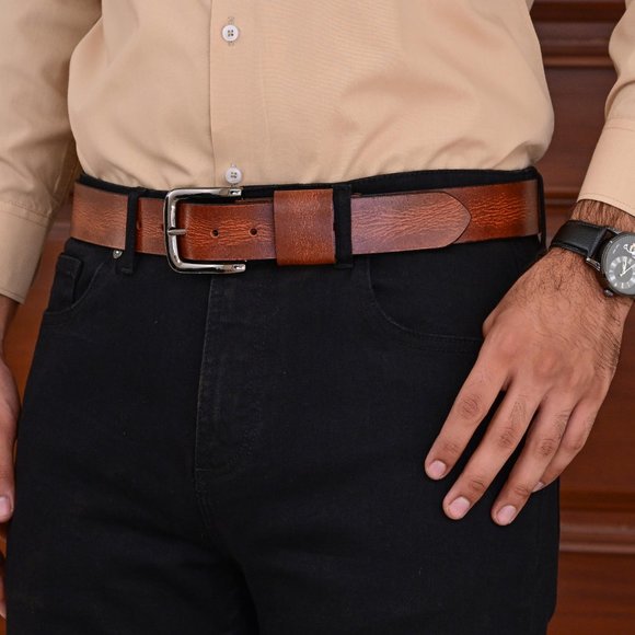 Men's Leather Belt - Handmade - Antique  Maroon - Free Personalization - Picture 9 of 15